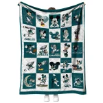philadelphia eagles mickey pattern green white quilt blanket best selling