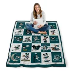 philadelphia eagles mickey pattern green white quilt blanket best selling