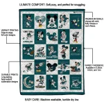 philadelphia eagles mickey pattern green white quilt blanket best selling