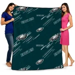 philadelphia eagles sketch lines green quilt blanket best selling