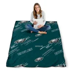 philadelphia eagles sketch lines green quilt blanket best selling