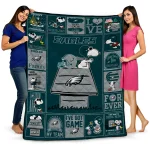 philadelphia eagles snoopy love green quilt blanket best selling
