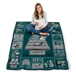philadelphia eagles snoopy love green quilt blanket best selling