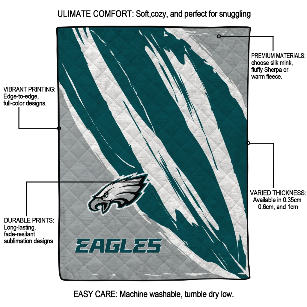 philadelphia eagles stroke art green white quilt blanket latest model philadelphia eagles stroke art green white quilt blanket latest model