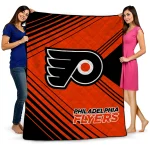philadelphia flyers arrow layers orange quilt blanket best selling