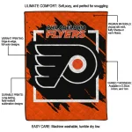 philadelphia flyers block border orange quilt blanket best selling