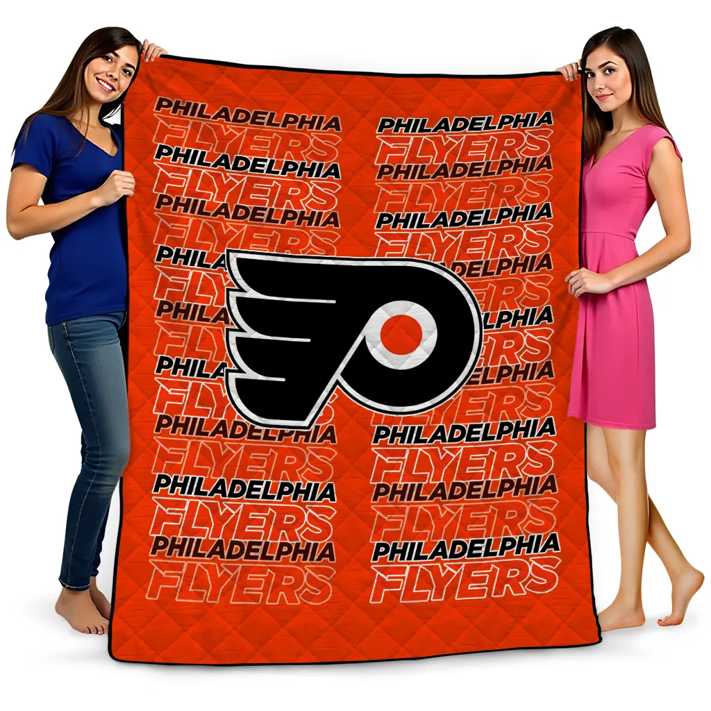 philadelphia flyers bold red orange quilt blanket best selling philadelphia flyers bold red orange quilt blanket best selling
