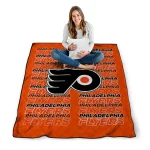 philadelphia flyers bold red orange quilt blanket best selling