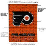philadelphia flyers brick grid orange quilt blanket best selling