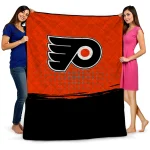 Philadelphia Flyers Dot Illusion Orange Quilt Blanket 1 philadelphia flyers dot illusion orange quilt blanket best selling