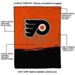 philadelphia flyers dot illusion orange quilt blanket best selling