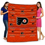 philadelphia flyers handdrawn stripes orange quilt blanket best selling