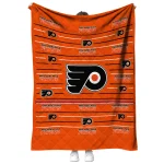 philadelphia flyers handdrawn stripes orange quilt blanket best selling