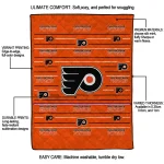 philadelphia flyers handdrawn stripes orange quilt blanket best selling