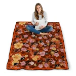 philadelphia flyers hibiscus foliage orange quilt blanket best selling
