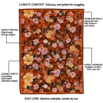 philadelphia flyers hibiscus foliage orange quilt blanket best selling