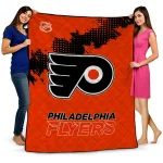 philadelphia flyers nhl shield orange quilt blanket best selling