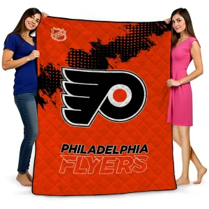 philadelphia flyers nhl shield orange quilt blanket best selling