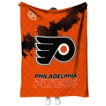 philadelphia flyers nhl shield orange quilt blanket best selling