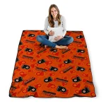 philadelphia flyers solid classic orange quilt blanket best selling