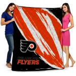 Philadelphia Flyers Stroke Art Orange White Quilt Blanket 1 philadelphia flyers stroke art orange white quilt blanket best selling