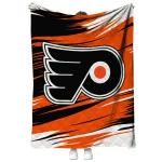 philadelphia flyers wild lines orange white quilt blanket best selling