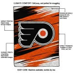 philadelphia flyers wild lines orange white quilt blanket best selling