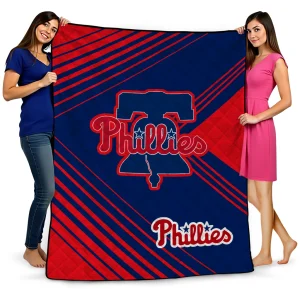 philadelphia phillies arrow layers blue quilt blanket best selling