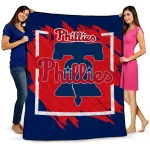 philadelphia phillies block border blue quilt blanket best selling