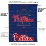 philadelphia phillies brick grid blue quilt blanket best selling