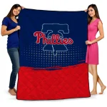 philadelphia phillies dot illusion blue quilt blanket best selling