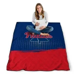 philadelphia phillies dot illusion blue quilt blanket best selling