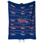 philadelphia phillies handdrawn stripes blue quilt blanket best selling