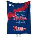 philadelphia phillies league patch blue quilt blanket best selling