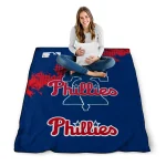 philadelphia phillies league patch blue quilt blanket best selling