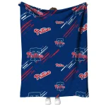 philadelphia phillies sketch lines blue quilt blanket best selling