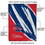 philadelphia phillies stroke art blue white quilt blanket best selling