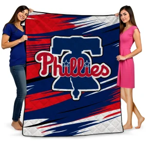 philadelphia phillies wild lines blue white quilt blanket best selling