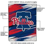 philadelphia phillies wild lines blue white quilt blanket best selling