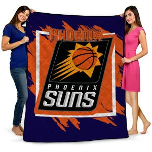 phoenix suns block border purple quilt blanket best selling