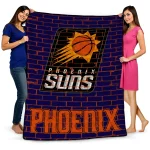 phoenix suns brick grid purple quilt blanket best selling