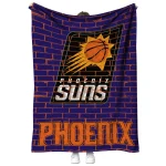 phoenix suns brick grid purple quilt blanket best selling