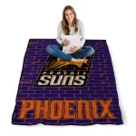 phoenix suns brick grid purple quilt blanket best selling