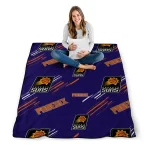 phoenix suns sketch lines purple quilt blanket best selling