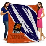 phoenix suns stroke art purple white quilt blanket best selling