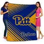 pittsburgh panthers arrow layers royal blue quilt blanket best selling