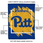 pittsburgh panthers block border royal blue quilt blanket best selling
