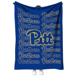 pittsburgh panthers bold red royal blue quilt blanket best selling