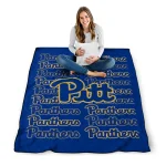 pittsburgh panthers bold red royal blue quilt blanket best selling