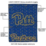 pittsburgh panthers brick grid royal blue quilt blanket best selling